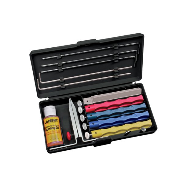 Lansky Professional Sharpening System, 5 Hone Stones + Guide Rods + Oil