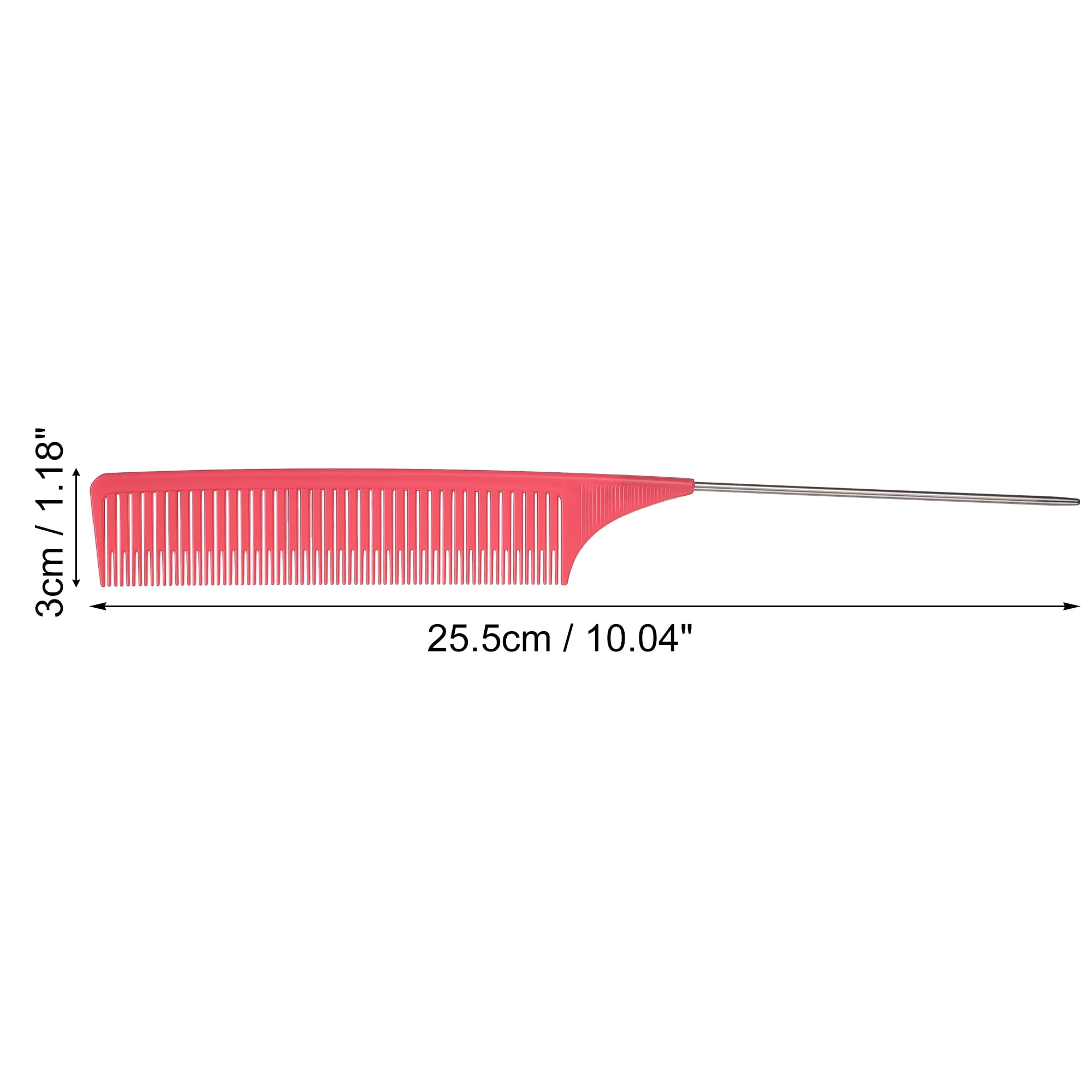 Unique Bargains Wide Tooth Hair Brush Tail Comb Home Use Styling Comb Plastic Pink