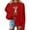 #442-Red, variant on Craaazy Christmas Trees With Lights Printed Shirts For Women Long Sleeve Crew Neck Sweatshirts Gifts For Women