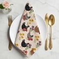 thumbnail image 2 of Farmhouse Rooster Cloth Napkins, Vintage Watercolor Flowers Beige Washable and Reusable Dinner Napkins Set of 6, Table Napkin for Kitchen Party Birthday Wedding Hotel Housewarming 20"x20", 2 of 9