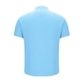 thumbnail image 6 of Short Sleeve T-shirts for Men Mock Henley Neck Plain Tshirts Classic Fit Sport Golf Tops Casual Summer Clothes (XL, Sky Blue), 6 of 6
