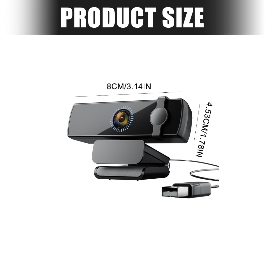 MOMOJIA Auto Focuses Webcam 1080P Computer Camera With 120° Wide View Facials Recognition 360 Rotations Noise Reductions Mics