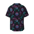 thumbnail image 6 of Daiia Dreamcatcher With Feathers Men's Linen Shirts Short Sleeve Casual Shirts Button Down Shirt for Men Beach Summer Wedding Shirt-Large, 6 of 6