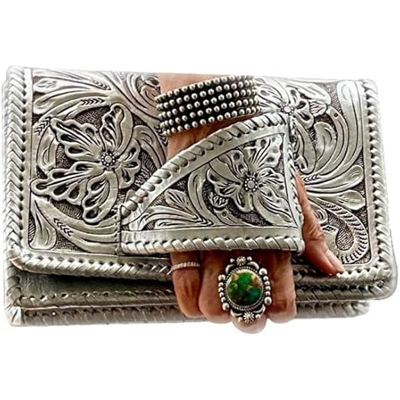 Tote Bag Silver Flower Dance Western-Style Clutch, Elegant Stylish Hand Wallet for Wedding Prom, Retro Style Evening Bag Wedding Prom Party Fashion Accessory Evening Bag