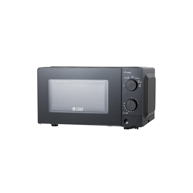 COMMERCIAL CHEF Microondas de 0.6 pies cúbicos con 6 niveles de potencia, microondas pequeño con mango de agarre, microondas de encimera de 700 W con temporizador de 30 minutos y controles mecánicos d