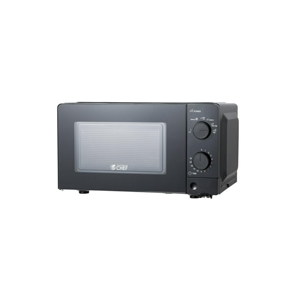 COMMERCIAL CHEF Microondas de 0.6 pies cúbicos con 6 niveles de potencia, microondas pequeño con mango de agarre, microondas de encimera de 700 W con temporizador de 30 minutos y controles mecánicos d
