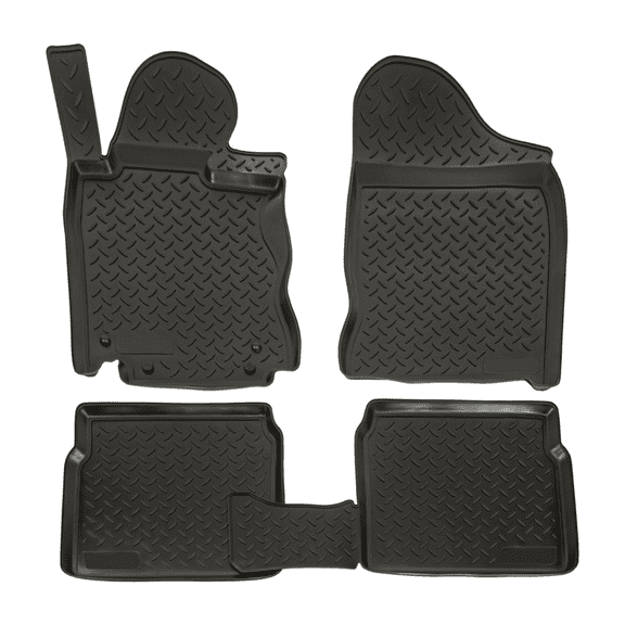 3D Custom Fit Floor Mats for 2001-2010 Chrysler PT Cruiser (All Trims), All-Weather Floor Liners, Full Set for 1st & 2nd Row, Black, Rubber