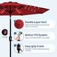 thumbnail image 3 of 9FT Outdoor Patio Market Umbrella with 32 Solar LED Lights – Tilt & Crank Adjustment, 8 Sturdy Ribs, Waterproof UV-Resistant Sunshade for Pool, Deck & Backyard, 3 of 7