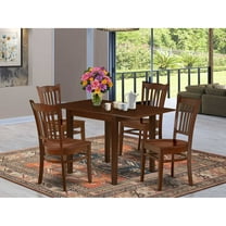 East West Furniture Norden 5-piece Wood Dining Set with Slat Back in Mahogany