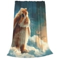 thumbnail image 2 of Honeii Starry Sky Cloud Cute Rabbit Print Fleece Blanket - Throw Blanket for Bed, Sofa, Couch, Camping, and Travel , Microplush Ultra Soft Warm Blanket-, 2 of 7