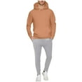 thumbnail image 2 of WMTBSRSW Mens Oversized 2 Piece Sweatsuit Outfits Solid Casual Hoodie Sweatshirt and Drawstring Joggers Sweatpants Set Tracksuit with Pokcets Brown XXXL, 2 of 7