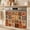 BurntOrange, Beige, variant on Vintage Hello Autumn Oven Skirt for Farmhouse Kitchen Décor, Thanksgiving Fall Checked Pumpkins Oven Curtain Tie Top Decorative Stove Skirt, Cabinet Dish Washer Curtains with 8 Ribbon Ties 30"x21.5"