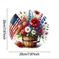 thumbnail image 3 of HELLOYOUNG USA Patriotic Floral Round Metal Sign Rustic Farmhouse Wreath Wall Art Decor for Home Outdoor Christmas Gift, 3 of 4