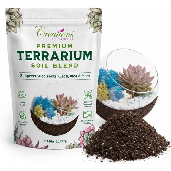 Creations by Nathalie Succulent & Cactus Soil Blend: Terrarium Planting Mix - Fast Drainage