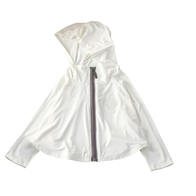 Posijego Veste de Protection Solaire pour Enfants, Chandail à Capuchon d'Été Rafraîchissant, Chemise de Pêche, Course, Randonnée pour Garçons et Filles