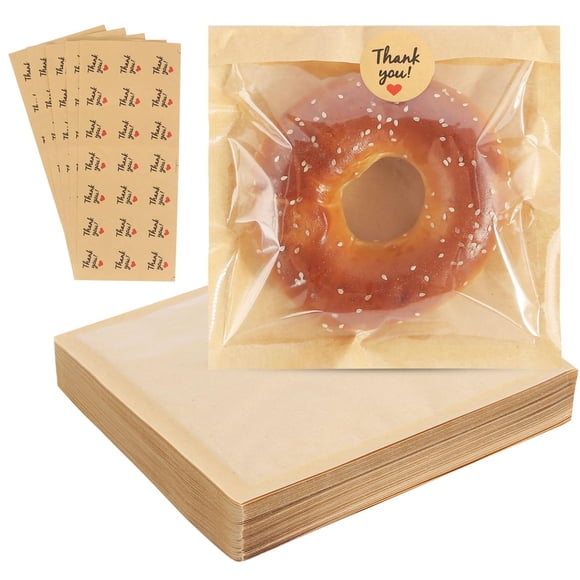 Bolsas para Galletas FASBET 200 pcs, Sellables con Calor y Resistentes a la Grasa