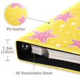 thumbnail image 3 of FORMRS 3 Ring Photo Album 4"x6" Self Adhesive Large Capacity PU Leather Cover, Big Pink Stars Pattern, 3 of 8