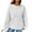 White, variant on Women's Waffle Knit Raglan Sleeve Round Neck Long Sleeve No Hood Sweatshirt with Pocket, Fashion Casual Pullover Top for Daily Wear, Casual Activities, Festival and Work Outfits Grey L