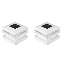 YOLOKE Solar Post Lights, Outdoor Solar Post Cap Lights Solar Fence Lights for 3.5x3.5 4x4 5x5 In Patio Decks Walkway and Garden Decoration(White)