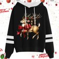 thumbnail image 1 of WILLBEST Sweat à Capuche pour Femmes et Hiver Mode Noël Nœud Rouge Imprimé Cerf Sweat à Capuche Doublé, 1 of 4