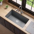 thumbnail image 3 of ALFI brand AB3418SBUM-T Titanium 33"" Granite Composite Workstation Step Rim Single Bowl Undermount Sink with Accessories, 3 of 5