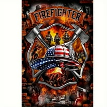 DIY Diamond Painting Kits for Adults Patriotic Firefighter 5D Diamond Art Kits, Full Drill Diamond Painting Kits, Gem Arts and Crafts for Beginner Home Wall Decor