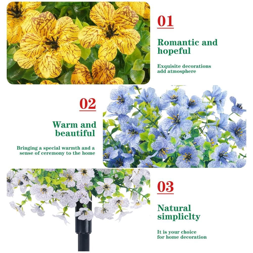 UV Resistant Artificial Outdoor Flowers 1/2PCS faux topiary ball plants UV protected realistic design with ground stakes for garden yard porch and planter spring decor