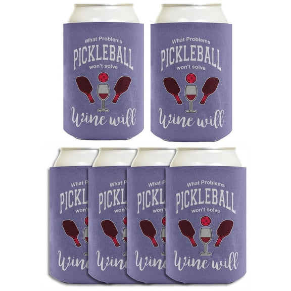 Gifts For Pickleball Players What Problems Pickleball Won't Solve Wine Will 6-Pack Can Drink Sleeves