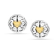 thumbnail image 5 of LeCalla 925 Sterling Silver Jewelry Round Antique Dome Heart Two-Tone Omega-Clip Back Stud Earrings for Women and Teen 12MM, 5 of 7