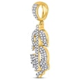thumbnail image 2 of FB Jewels 10kt Yellow Gold Mens Round Diamond Dollar-Sign Charm Pendant 3/8 Cttw, 2 of 2