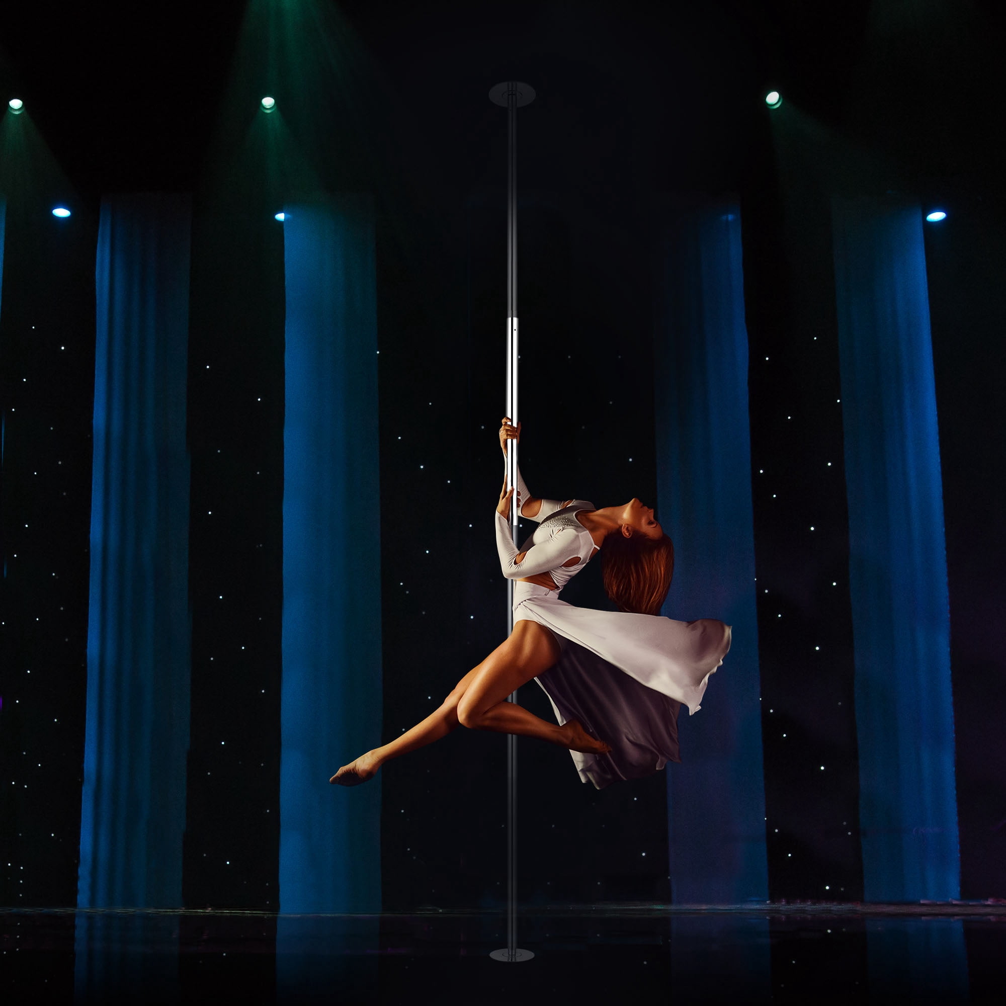 Extension De Mât De Danse Pole Dance 3.4 Pieds  Environ 1 M Chrome 45 Mm 383359