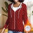 thumbnail image 2 of YYV Polka Dot Print Raglan Sleeve Zip Up Hooded Sweater For Women, Long Sleeve Chest Pocket Casual Outer Jacket, Lightweight Soft Knit Layering Top For Daily Weekend Styling Sky Blue XXL, 2 of 8