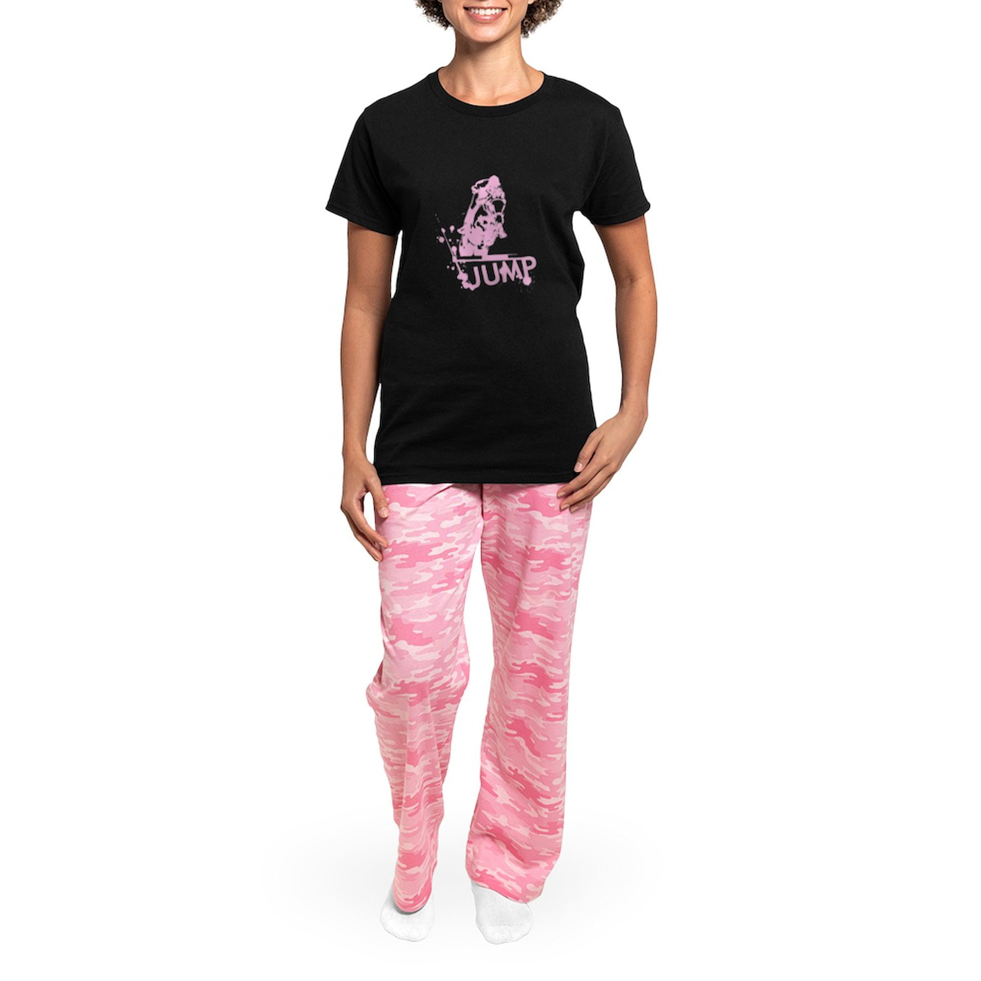 CafePress - EQUESTRIAN JUMP Women's Dark Pajamas - Women's Short Sleeve Print T-Shirt and Pants Dark Cotton Pajama Set