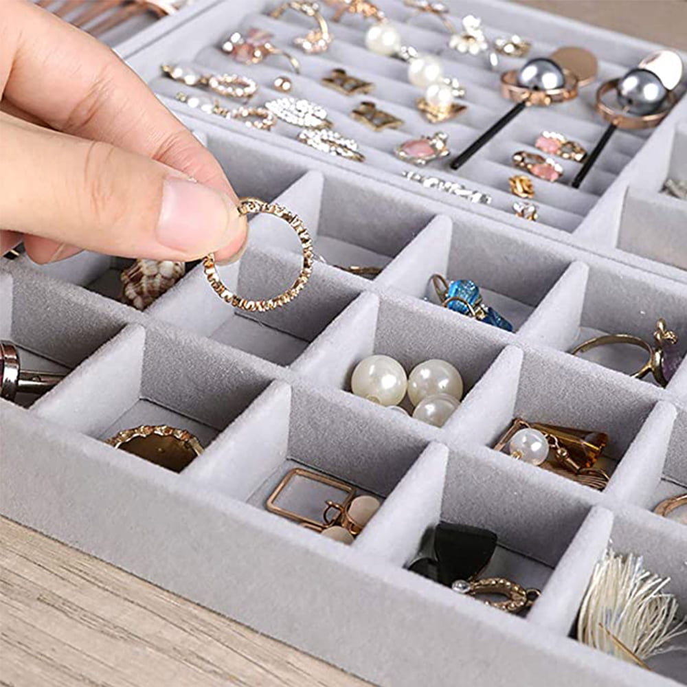 Stackable Jewelry Trays Organizer for Drawers, Jewellery Drawer