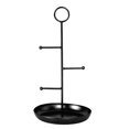 thumbnail image 2 of Estante de mesa para joyería, organizador colgante de torre de joyería con bandeja de anillo para mujeres, niñas, damas, novedad multifuncional, 17,5x Negro, 2 of 8