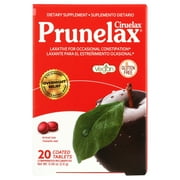 Prunelax Ciruelax Regular Strength Natural Laxative Minitabs with Senna, Vegan & Gluten-Free for Gentle Overnight Relief, 20 Count