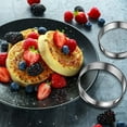 thumbnail image 5 of English Muffin Rings, 8PCS Double Rolled Stainless Steel Crumpet Tart Rings for Baking, 10cm/Round、8cm/Round for Large Size English Muffin, 5 of 7