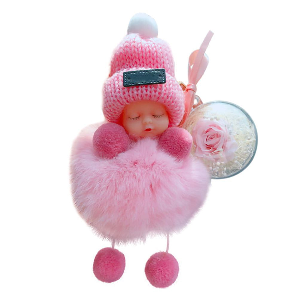 Baby Pompom Key Chains - Sweet Girl Doll Keychain, Soft Cute Keychains,  Doll Keychain Can Be Used in Car Keys, Wallets, Yellow, Medium at   Women's Clothing store