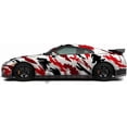 thumbnail image 2 of Red, Black, White Camo Matte Finish Camouflage Vinyl Film Wrap Decal Air Bubble Free + Free Tool Kit (12" x 60" / 1FT x 5FT), 2 of 2