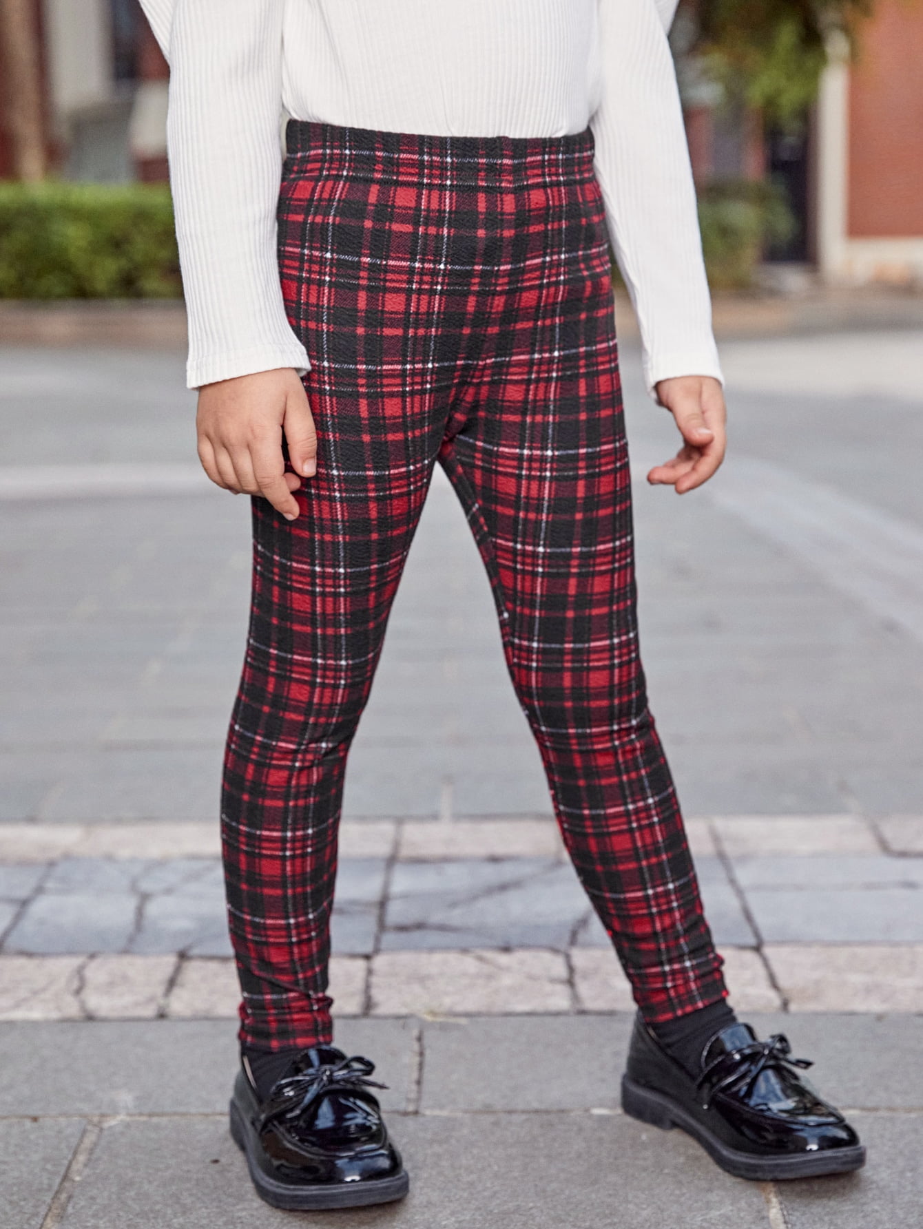 Preppy Toddler Girls Tartan Print 