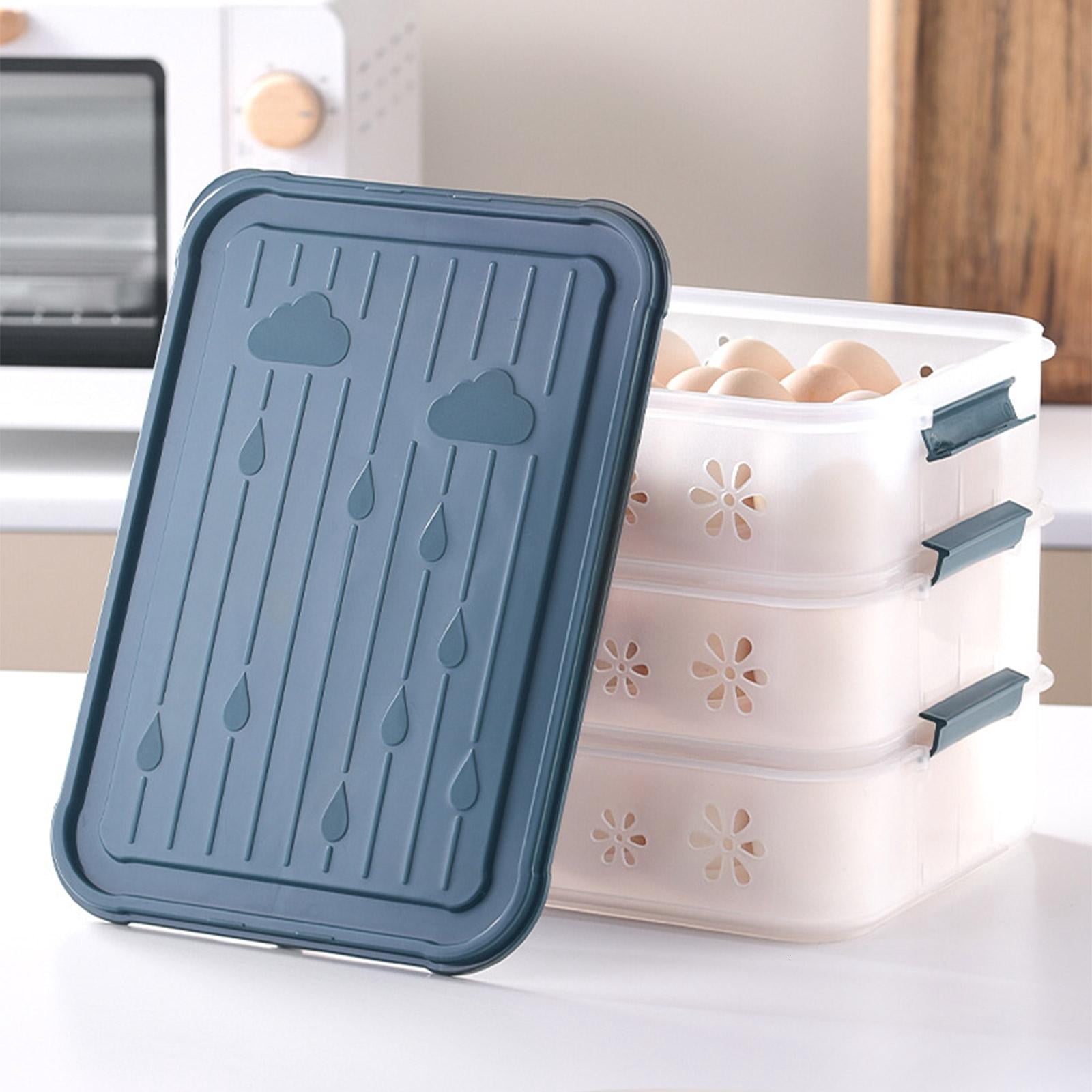HannLk Space Saving Egg Storage Container Egg Holder for Refrigerator Organizes