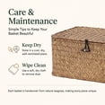 thumbnail image 6 of Nonam 3pcs Seagrass Shelf Baskets with Lids,Handwoven Wicker Storage Basket Set for Home Organization,Coffee, 6 of 6