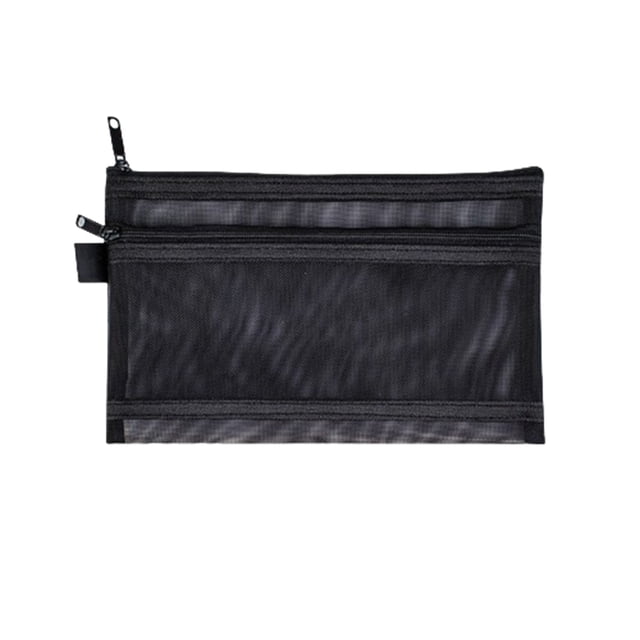 Estuche De Malla Para Lápices, Doble Compartimento Con Cremallera, Organizador De Gran Capacidad, Bolsa Transparente Para Exámenes, Almacenamiento De Material De Oficina Y Papelería, Neceser De Viaje