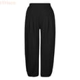 thumbnail image 2 of LYHaoo Girls Summer Beach Pants Comfortable Casual Trousers For Big Kids Pure Color Long Bottoms Casual Pants for Girls(Black), 2 of 7