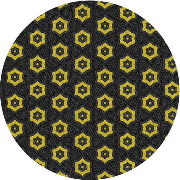 Ahgly Company Machine Washable Indoor Round Transitional Brown Area Rugs, 8' Round
