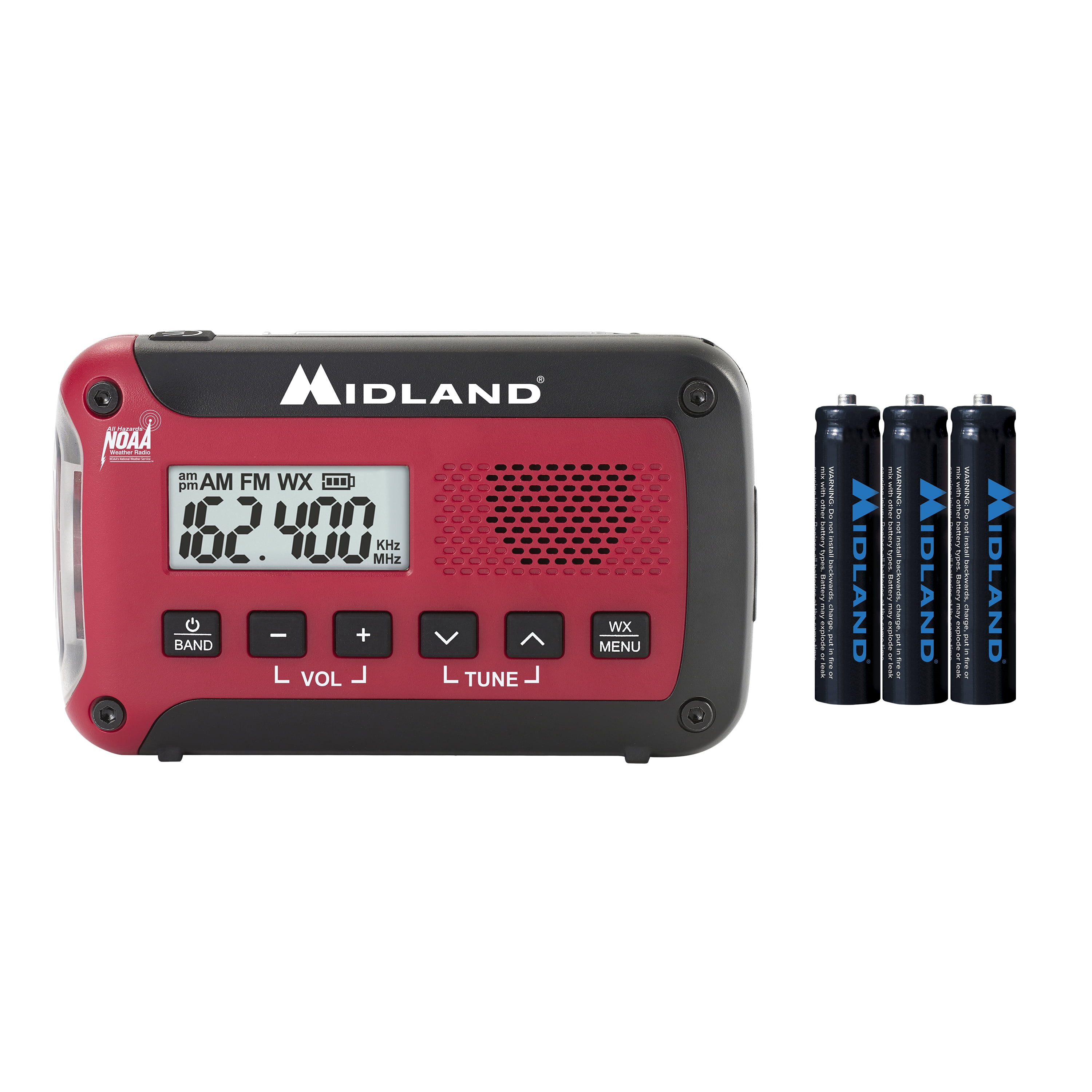 ER10VP E+READY® Compact Emergency Alert AM/FM Weather Radio With Flashlight and SOS Stobe