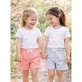 thumbnail image 3 of HILEELANG Toddler and Little Girls Cotton Shorts 2-Pack with Pockets, Gray and Pink, 2-7Y, 3 of 11