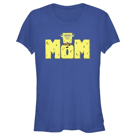 Junior's SpongeBob SquarePants Sponge Mom  Graphic Tee Royal Blue 2X Large