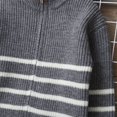 thumbnail image 5 of Otqutp Kids Boys Stripe Knit Pullover Stripe Long Sleeve Soft Warm Pullover Teens Back to School Zip-Up Sweater Size 7-16 Years, 5 of 8