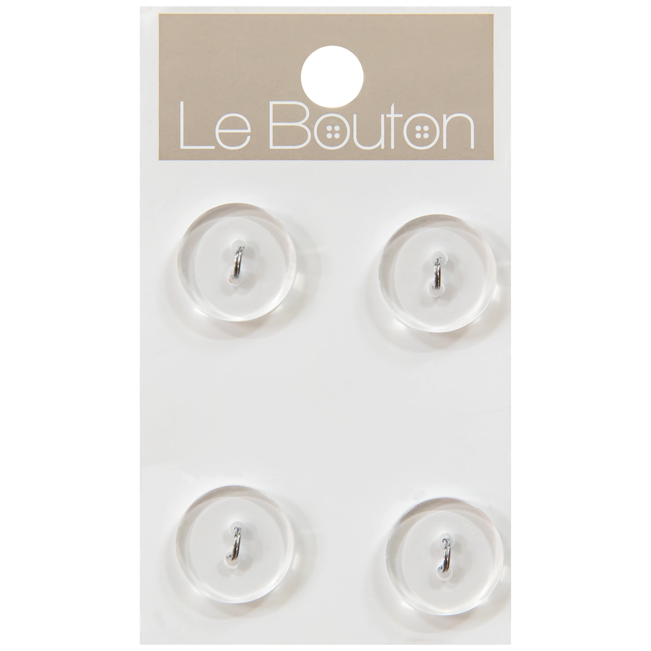 Le Bouton Clear 5/8" Round 2-Hole Buttons, 4 Pieces
